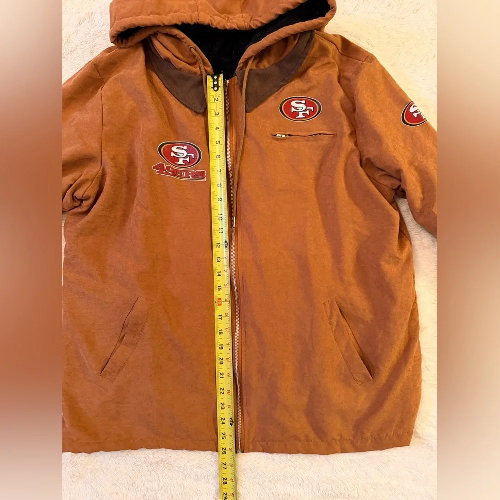 Vintage NFL San Francisco 49ers Zip Up Hoodie Football Jacket Men's 2XL - Picture 4 of 8